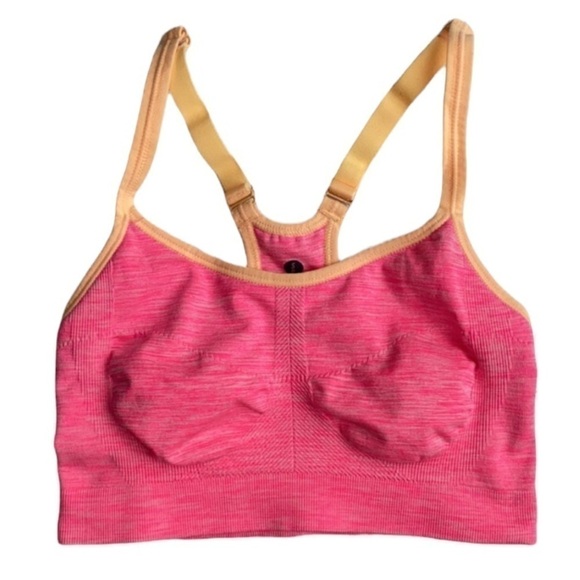 Old Navy Seamless Sports Bra Pink and Orange Racerback - Picture 3 of 16
